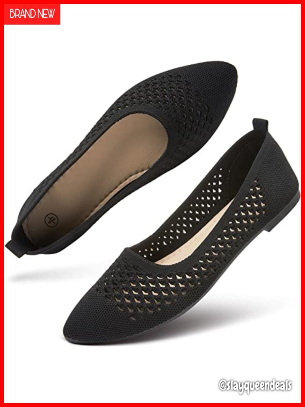 Women's Mesh Ballet Flats Slip On Dress Shoes Memory Foam Insole